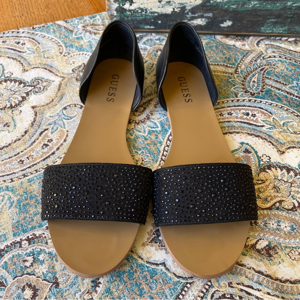 Guess black Rhinestone closed heel sandal 8.5 EUC - Picture 3 of 7